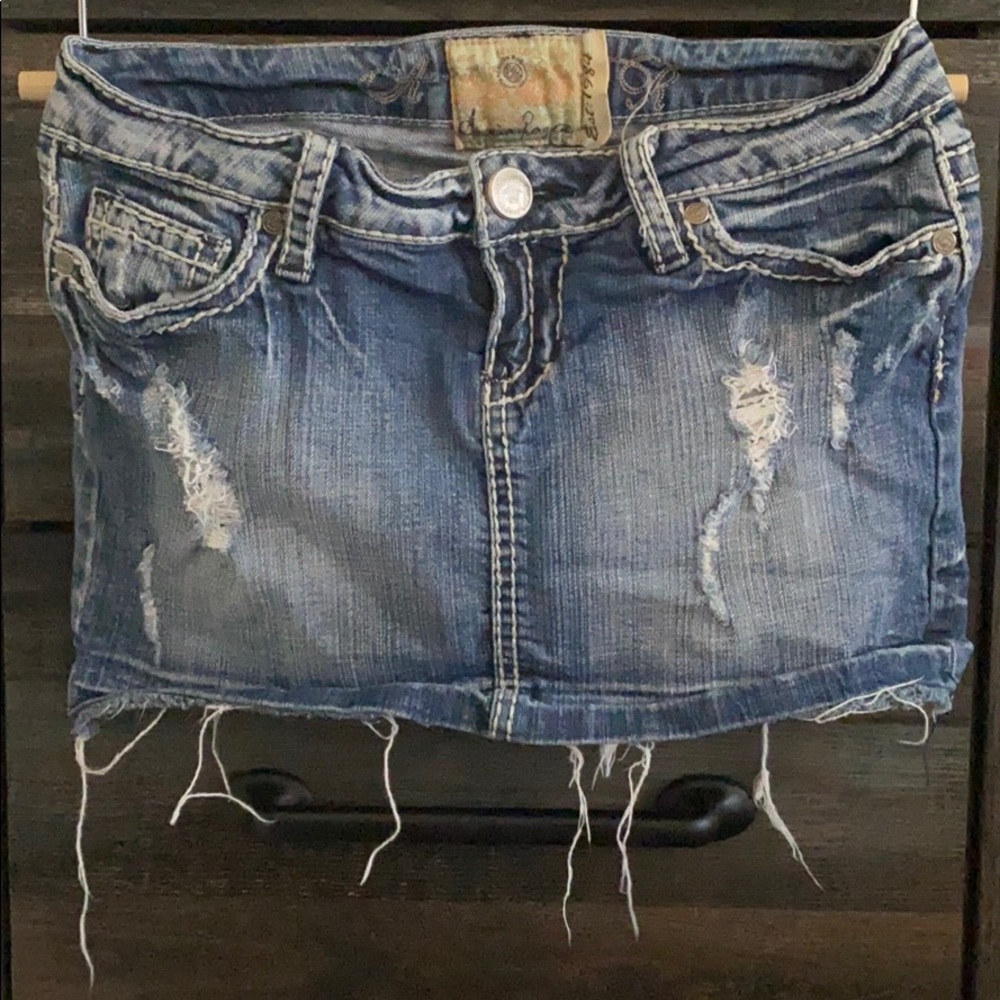 American Rag Distressed Mini Jean Skirt